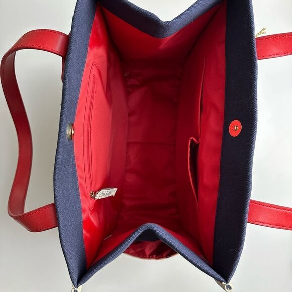 Spartina 449 Quarterdeck Beach Bag Tote Red+Navy New with Tags - Picture 6 of 9